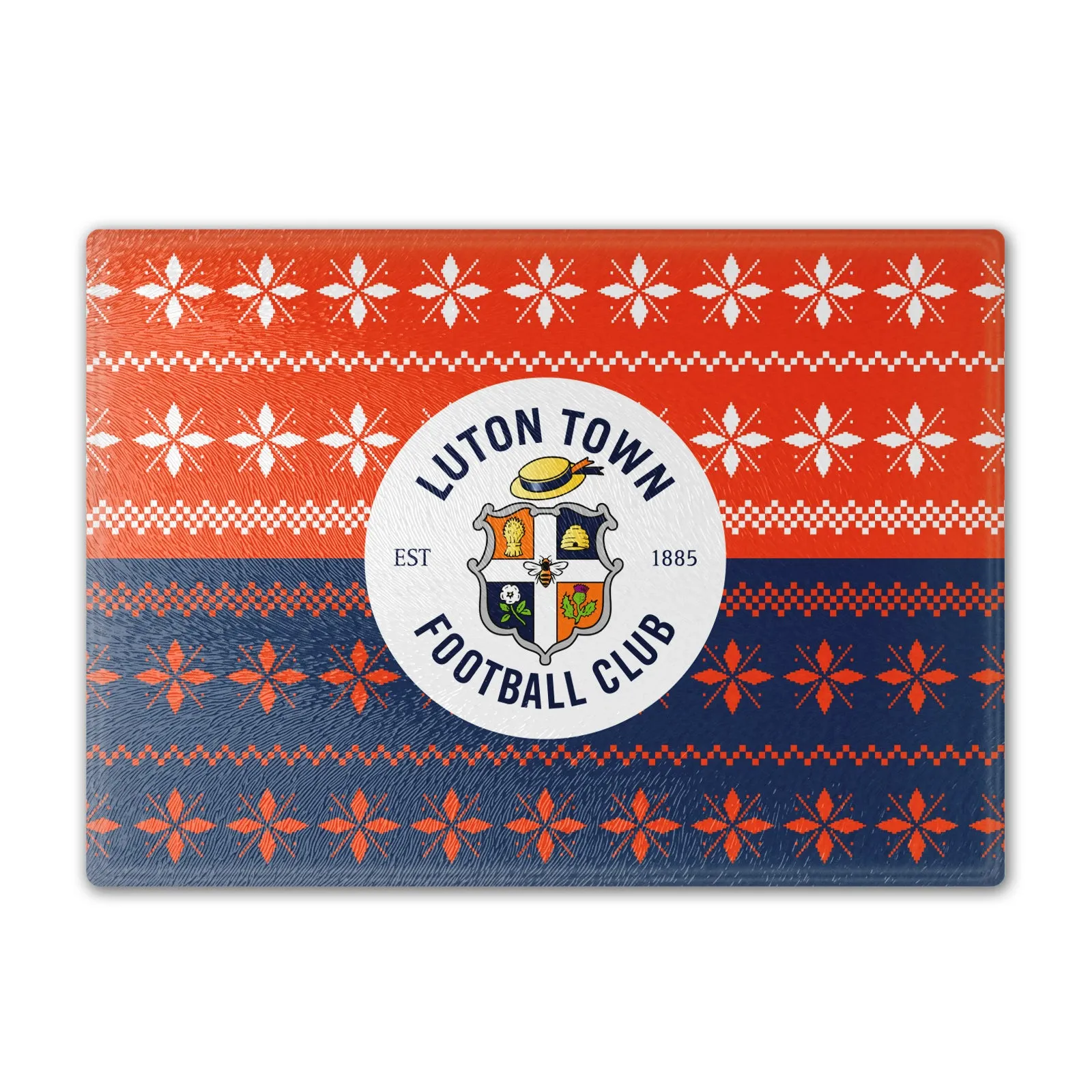 Luton Town Knitted Halves Christmas Chopping Board