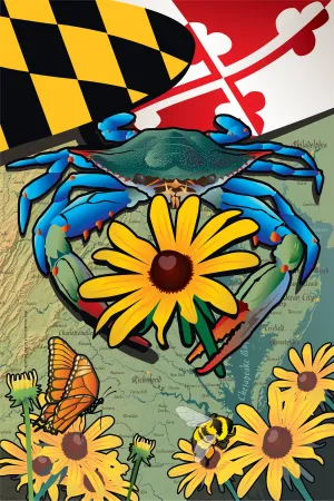 Maryland Blue Crab & Black-Eyed Susan / House Flag