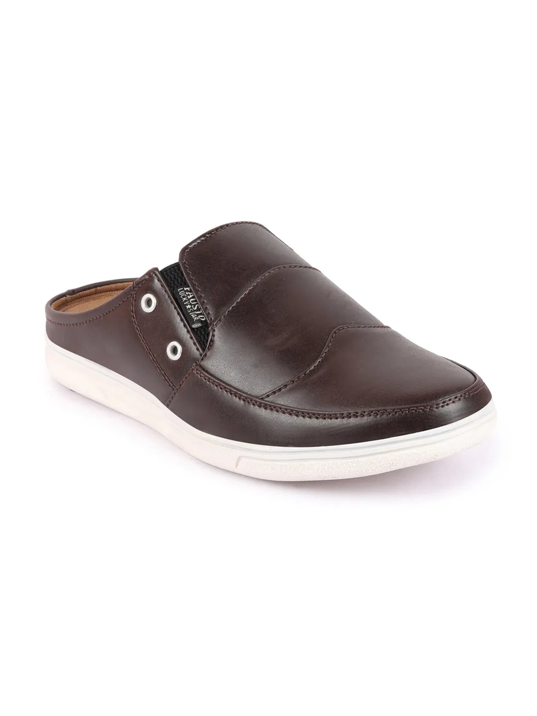 Men Coffee Casual Back Open Classic Slip On Shoes