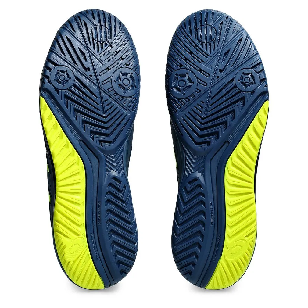 Mens Gel-Resolution 9 Tennis Shoes Mako Blue and Safety Yellow