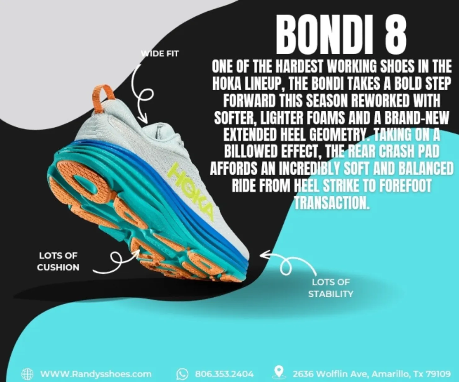 MEN'S HOKA BONDI 8 | BLANC DE BLANC / SOLAR FLARE