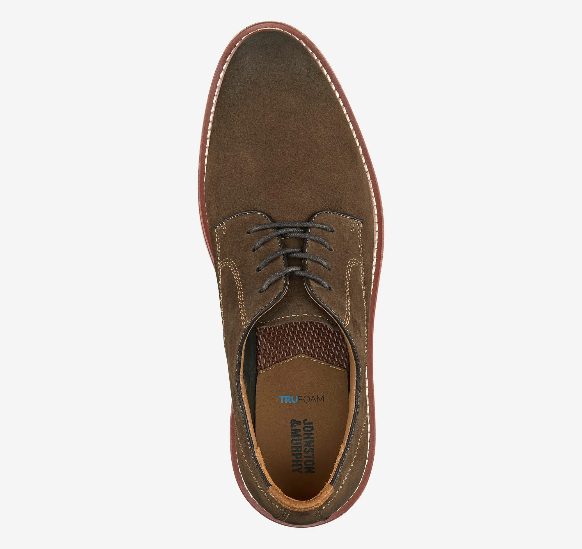 Men's Johnston & Murphy | Upton Plain Toe | Dark Brown Nubuck