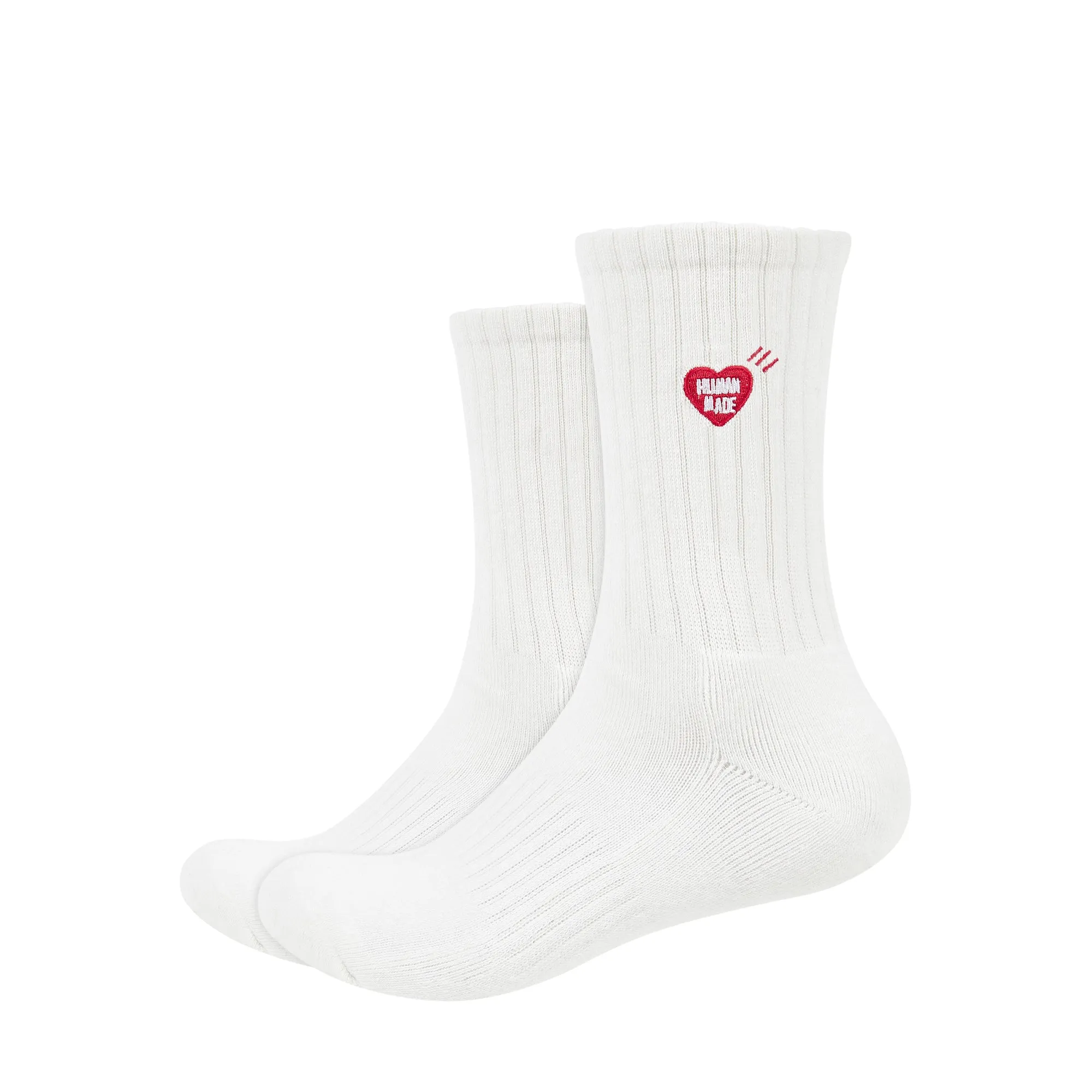 Mens Plain Quarter Length Socks with Human Made Heart Patch