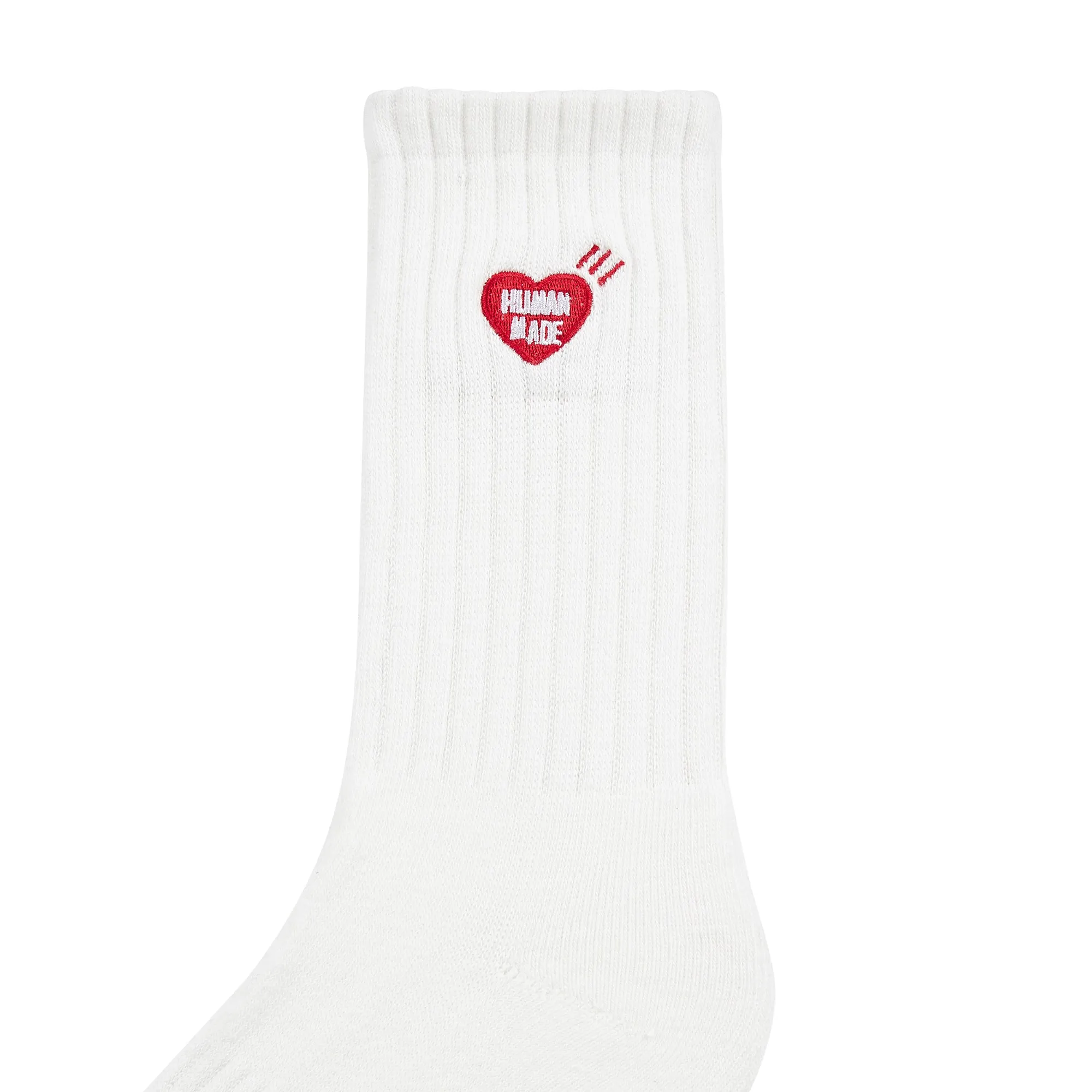 Mens Plain Quarter Length Socks with Human Made Heart Patch