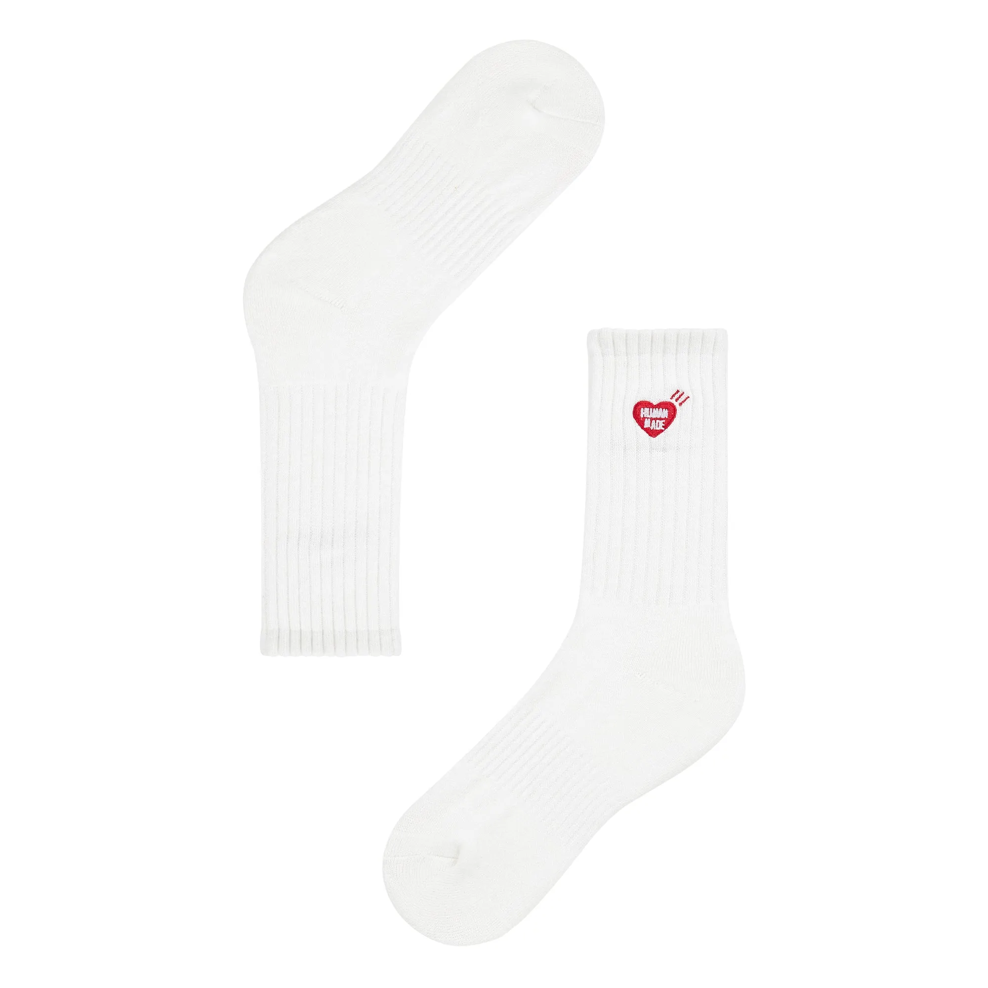 Mens Plain Quarter Length Socks with Human Made Heart Patch