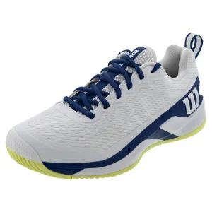 Men`s Rush Pro 4.5 Tennis Shoes White and Deja Vu Blue