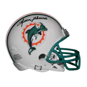 Mercury Morris Miami Dolphins Autographed Throwback Mini Football Helmet (Beckett )