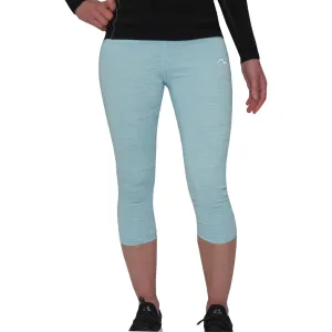 More Mile Heather Girls 3/4 Capri Running Tights - Blue