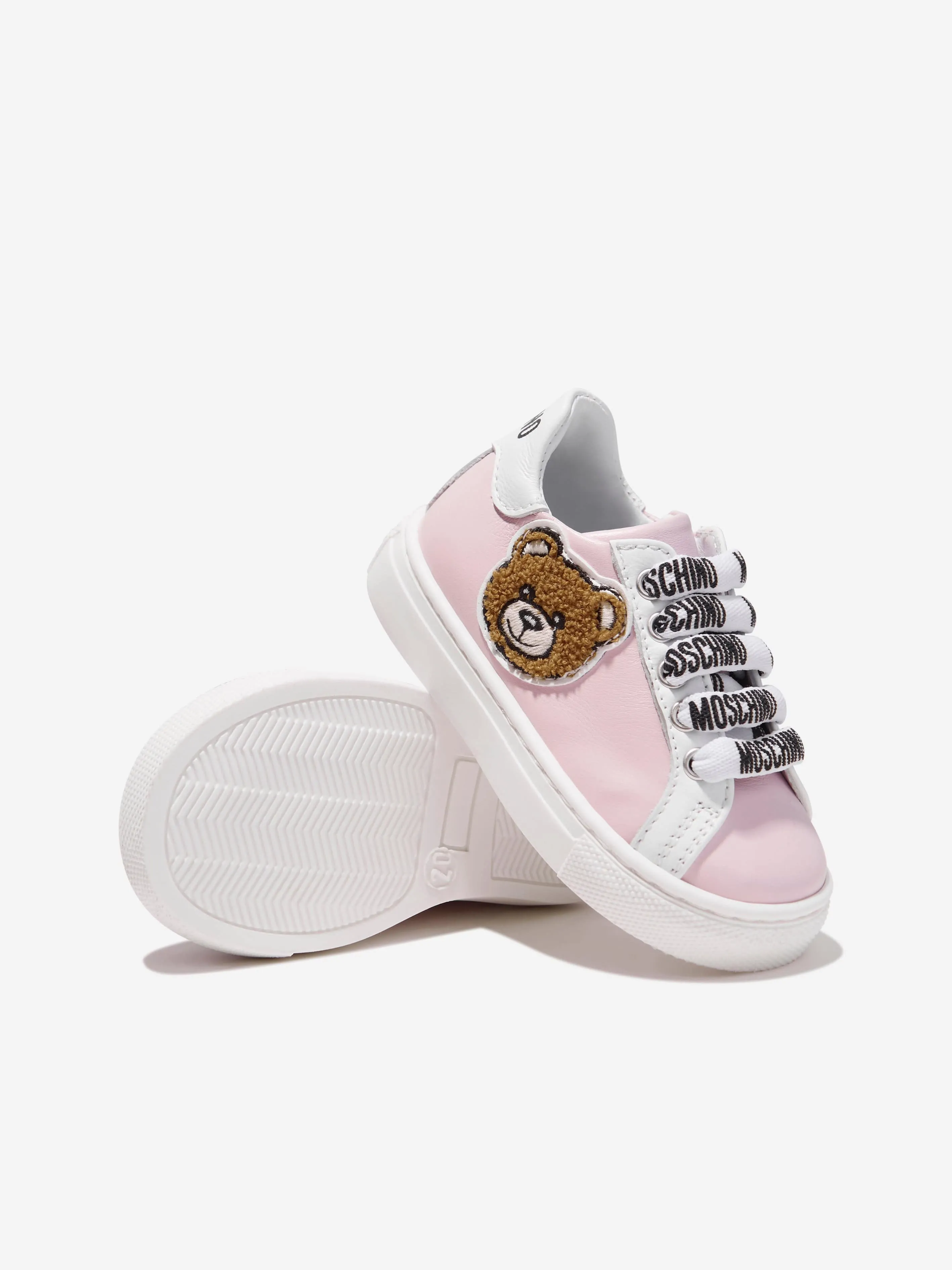 Moschino Girls Teddy Bear Trainers in Pink