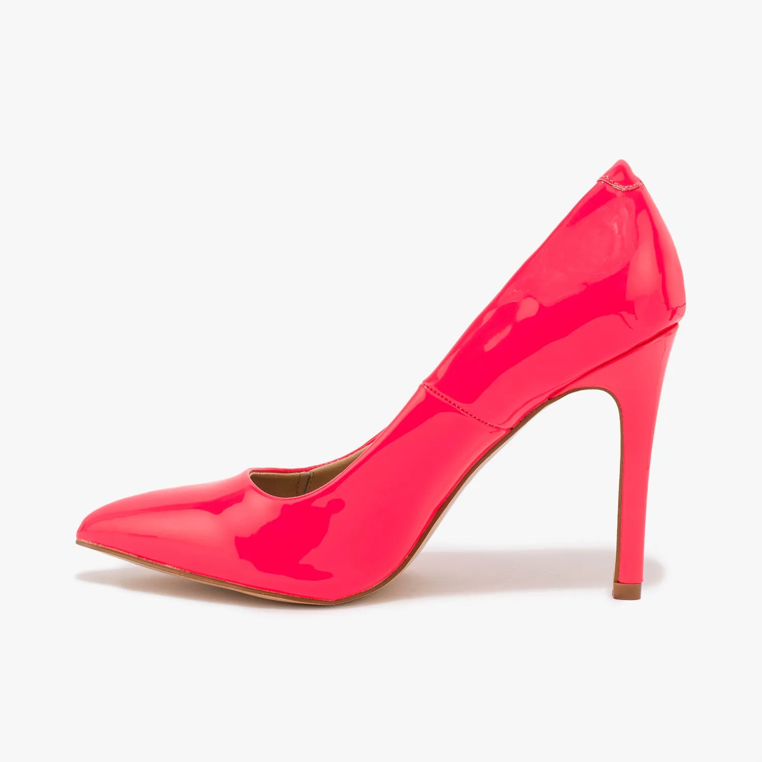 Neon Pink Pointed Court Shoes