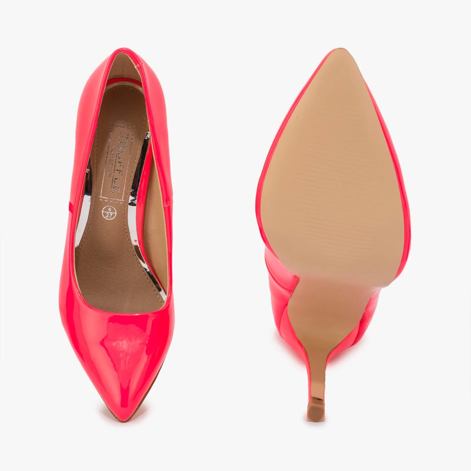 Neon Pink Pointed Court Shoes