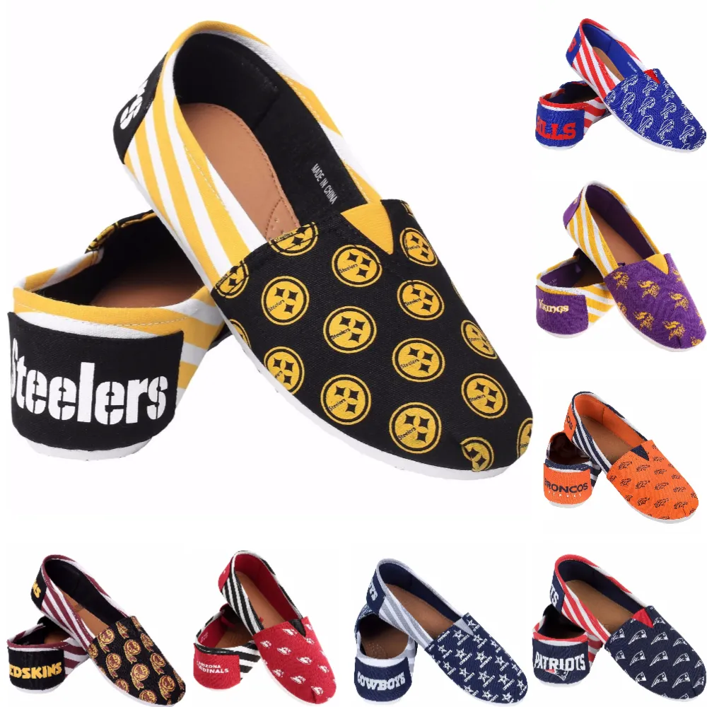 NFL Womens Officially Licensed Stripe Canvas Shoes - Pick Your Team!