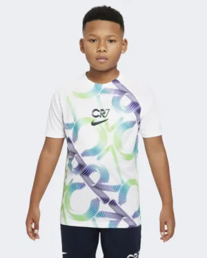 Nike  Dri-Fit Cr7 Boys Football T-Shirt White/Purple