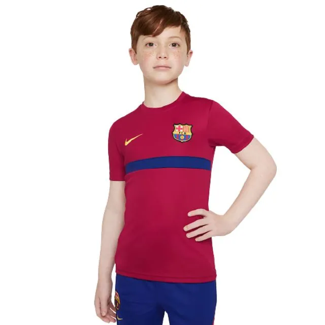 Nike F.C. Barcelona Academy Pro Boys Football T-Shirt Noble Red/ Royal