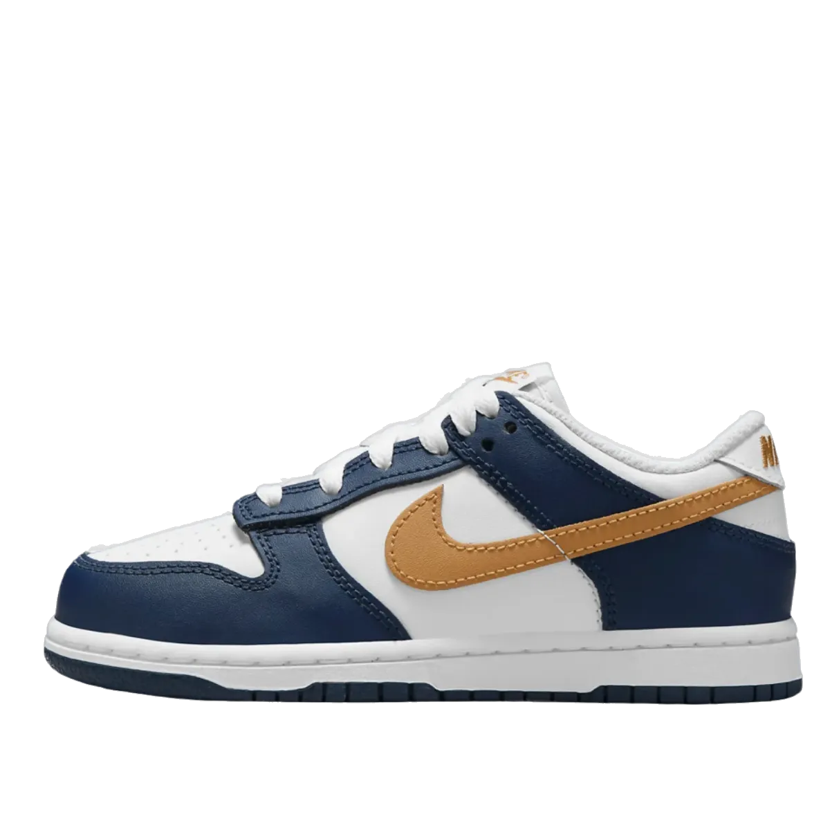 Nike Kids' Dunk Low Shoes - White / Midnight Navy / Wheat