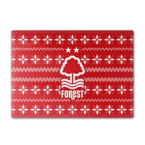 Nottingham Forest Knitted Halves Christmas Chopping Board