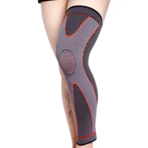 Nylon Knitted Riding Sports Extended Knee Pads, Size: S(Orange Basic)