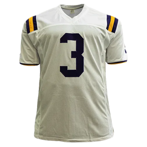 Odell Beckham Jr LSU Tigers College Autographed Football Jersey White (Beckett)