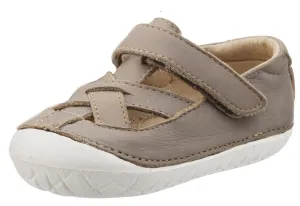 Old Soles Boy's and Girl's Thread Pave Leather Sandal Sneakers, Elephant Grey