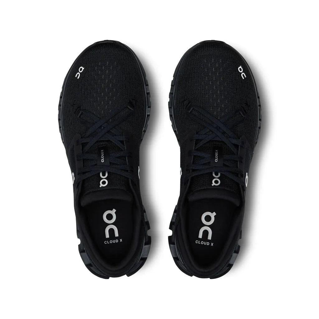 On Running Cloud X 4 (Womens) - Black/Eclipse