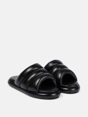 Padded leather slides