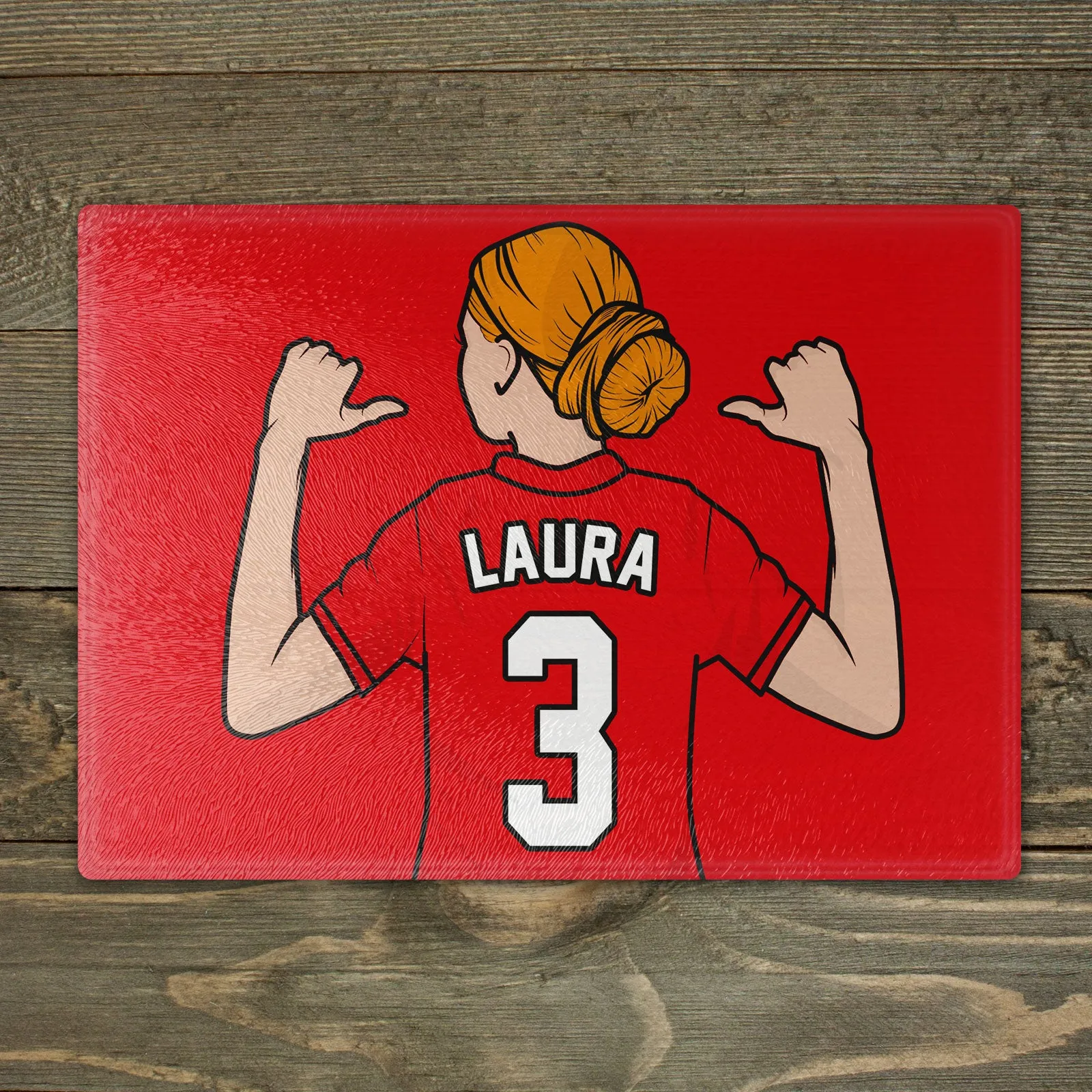 Personalised Your Club Glass Chopping Board