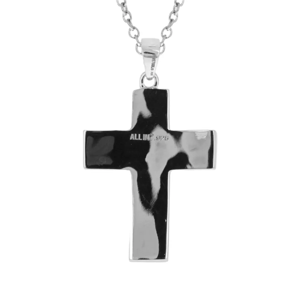 Pigskin Football Cross Necklace | Sterling Silver