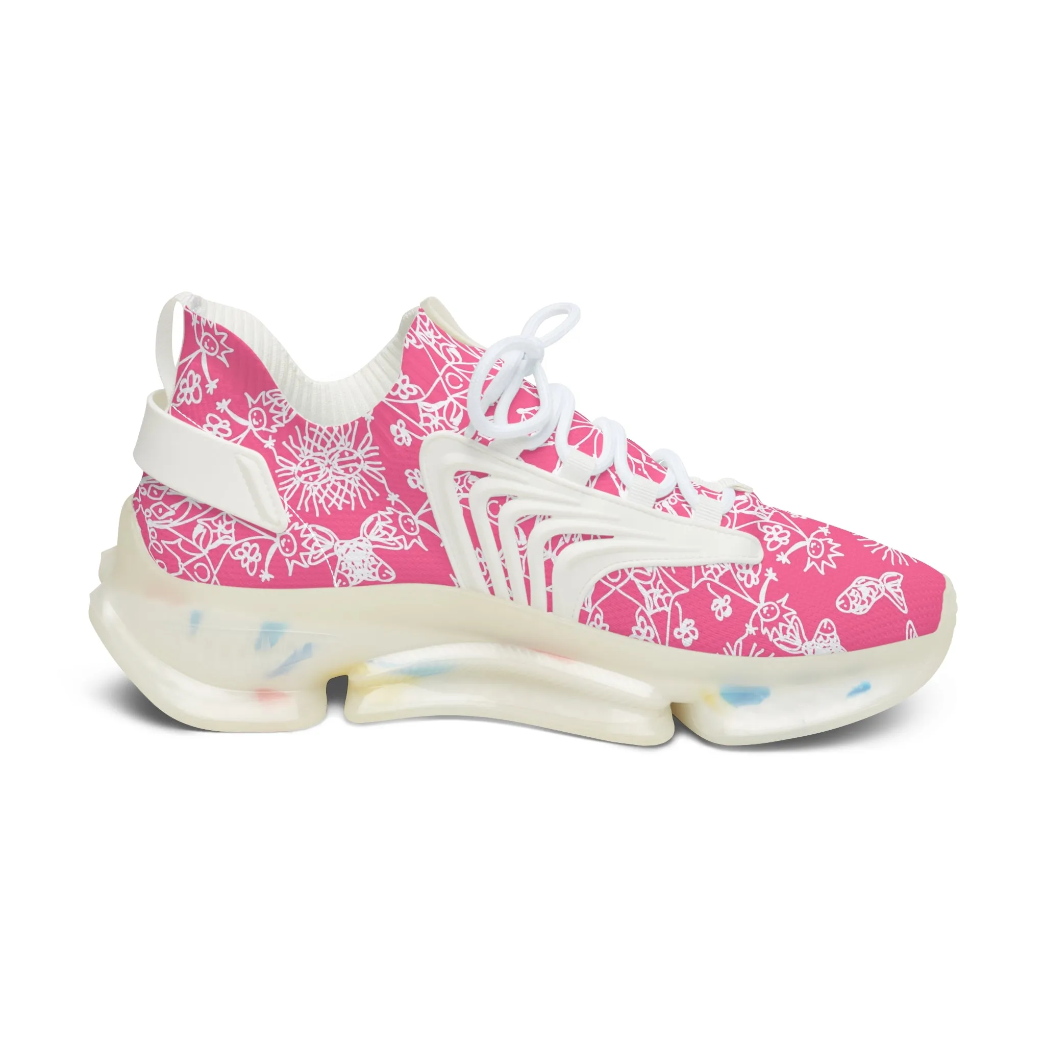 Pink Mandala Women's Mesh Sneakers