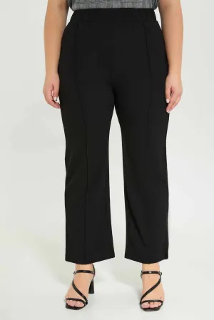 Plus Size Women Black Wide-Leg Trouser