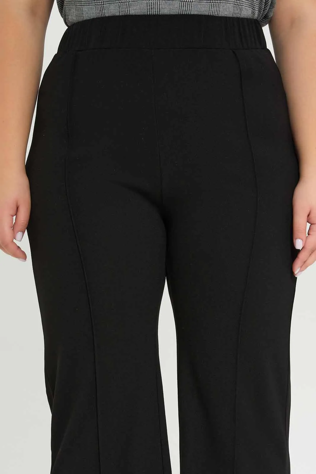 Plus Size Women Black Wide-Leg Trouser