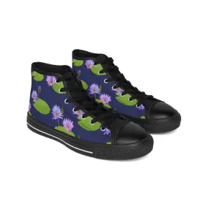 Purple Water Lilies Men's Classic Sneakers