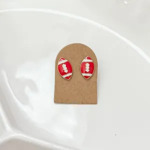 Red Football Stud Earrings