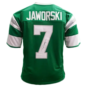 Ron Jaworski Pro Style Autographed Football Jersey Green (BECKETT)