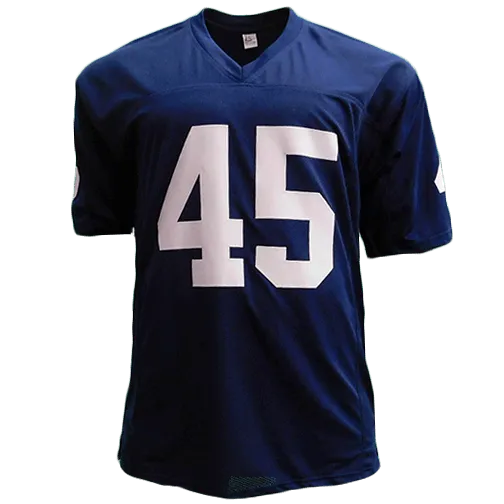 Rudy Ruettiger Autographed College Style Football Jersey Navy (JSA)