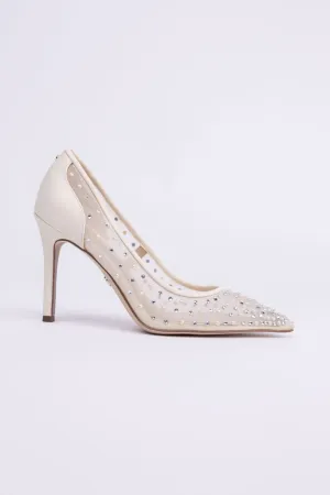 Sam Edelman Hazel Mesh Pointed Toe Pump in Nude/Modern Ivory Mesh