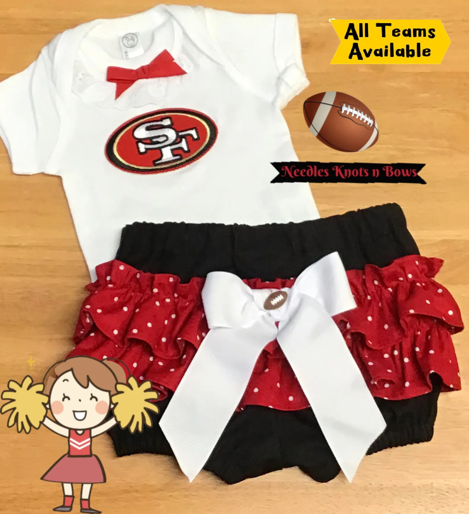 San Francisco 49ers Game Day Football Outfit, Baby Girls & Toddlers