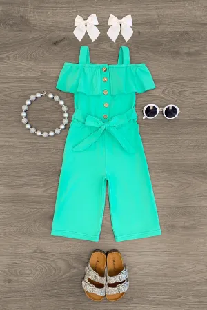 Seafoam Green Cold Shoulder Romper