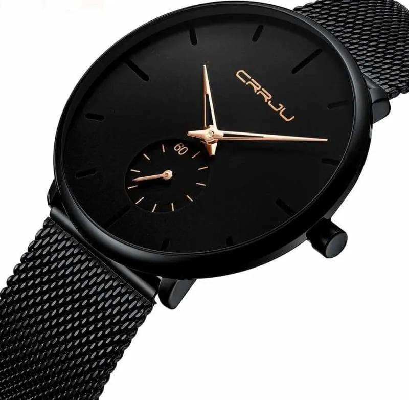 Slim Mesh Steel Waterproof Sports Watch