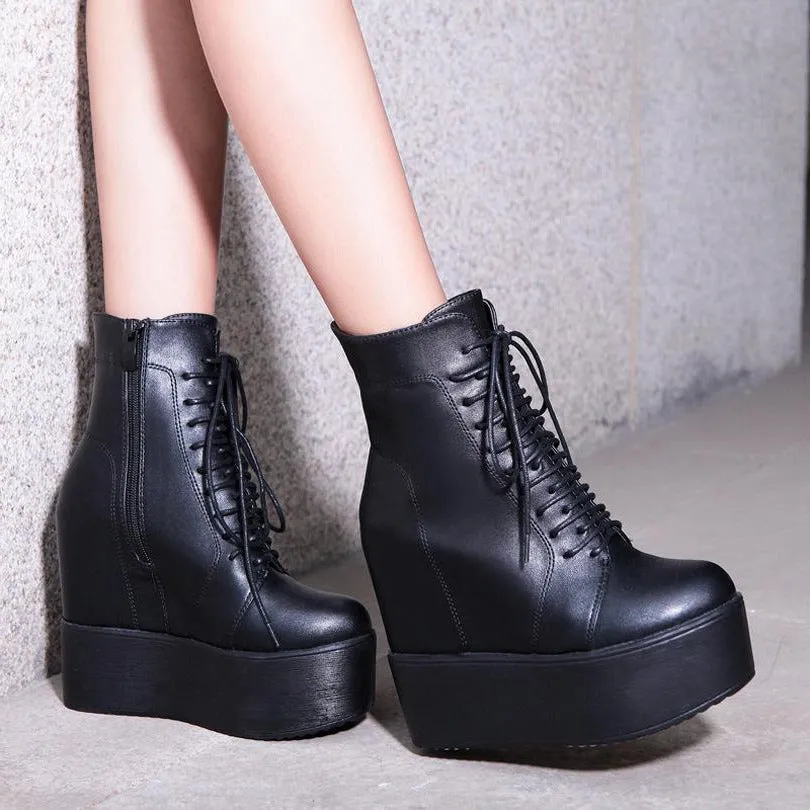 Slope Heeled Height Increase Boots