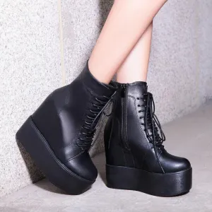 Slope Heeled Height Increase Boots