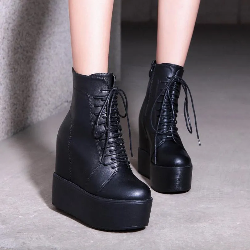 Slope Heeled Height Increase Boots