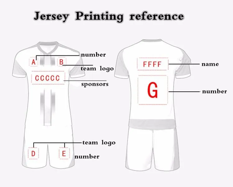 Soccer Football Jerseys and Shorts Name Number Print