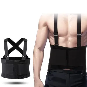 Sports Back Support Belt Waist Pain Protection Belt with Suspender Strap for Heavy Lifting, Size: XL