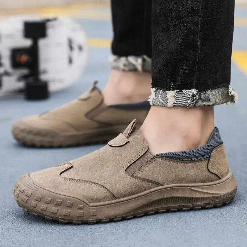 Spring Men's Breathable Work Safety Shoes - Trendy Canvas Casual Sneakers with EVA Insoles, Non-Slip Rubber Upper, Versatile Comfort for All-Day Wear