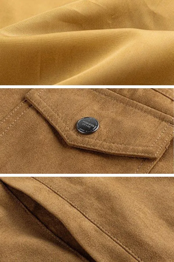 Style-Driven Suede Lapel Jacket