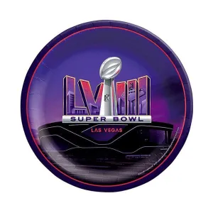 Super Bowl 58 Round 7in Luncheon Paper Plates 8 Ct