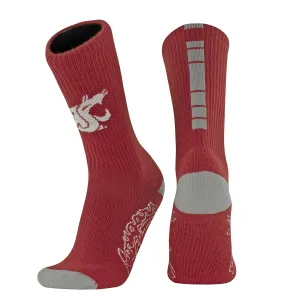 TCK Comfort Mid-Calf WSU Crimson Socks