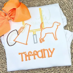 Tennessee Football with bow satin stitch