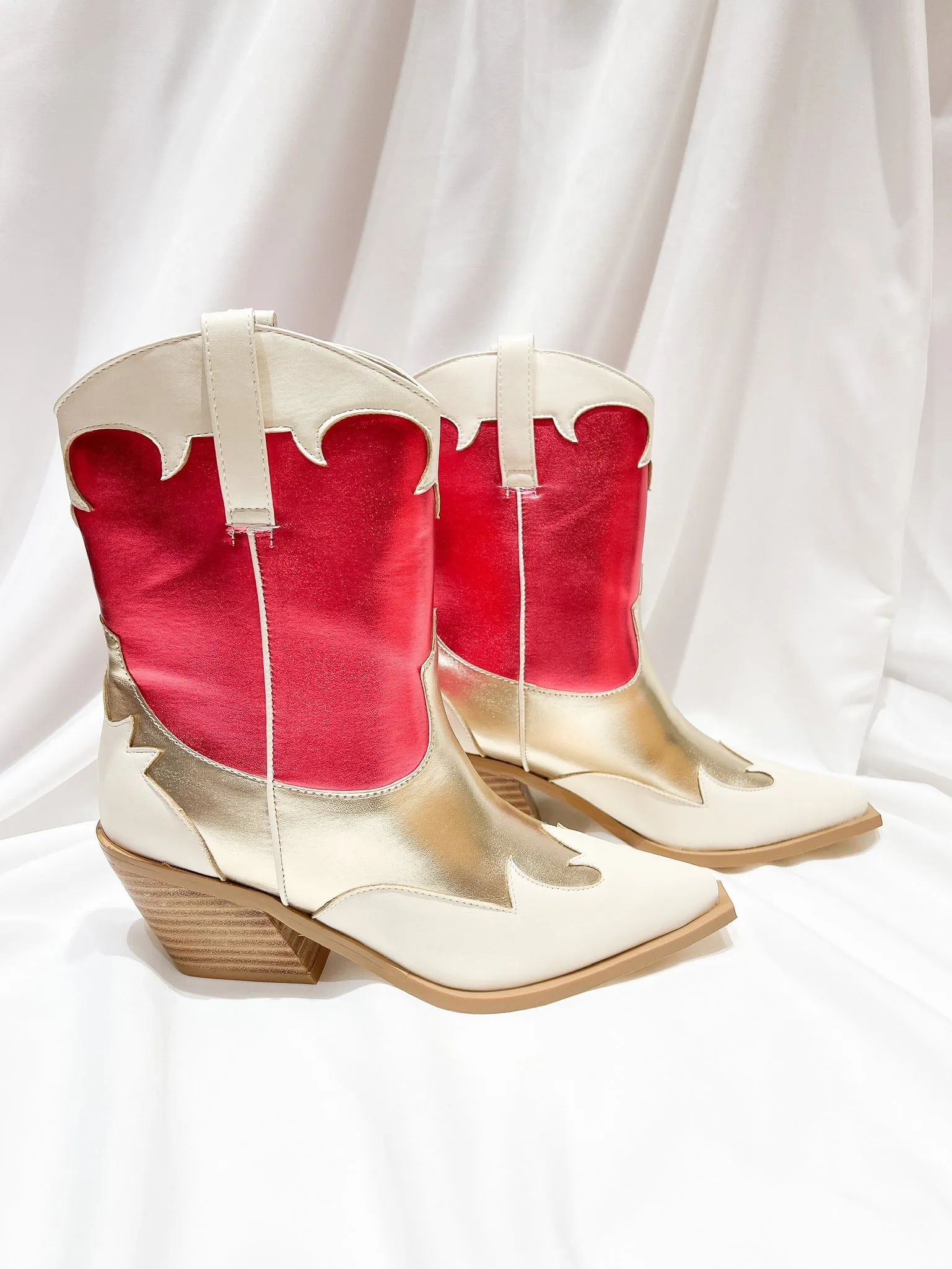 Urie Ankle Boots - Pink & Ivory