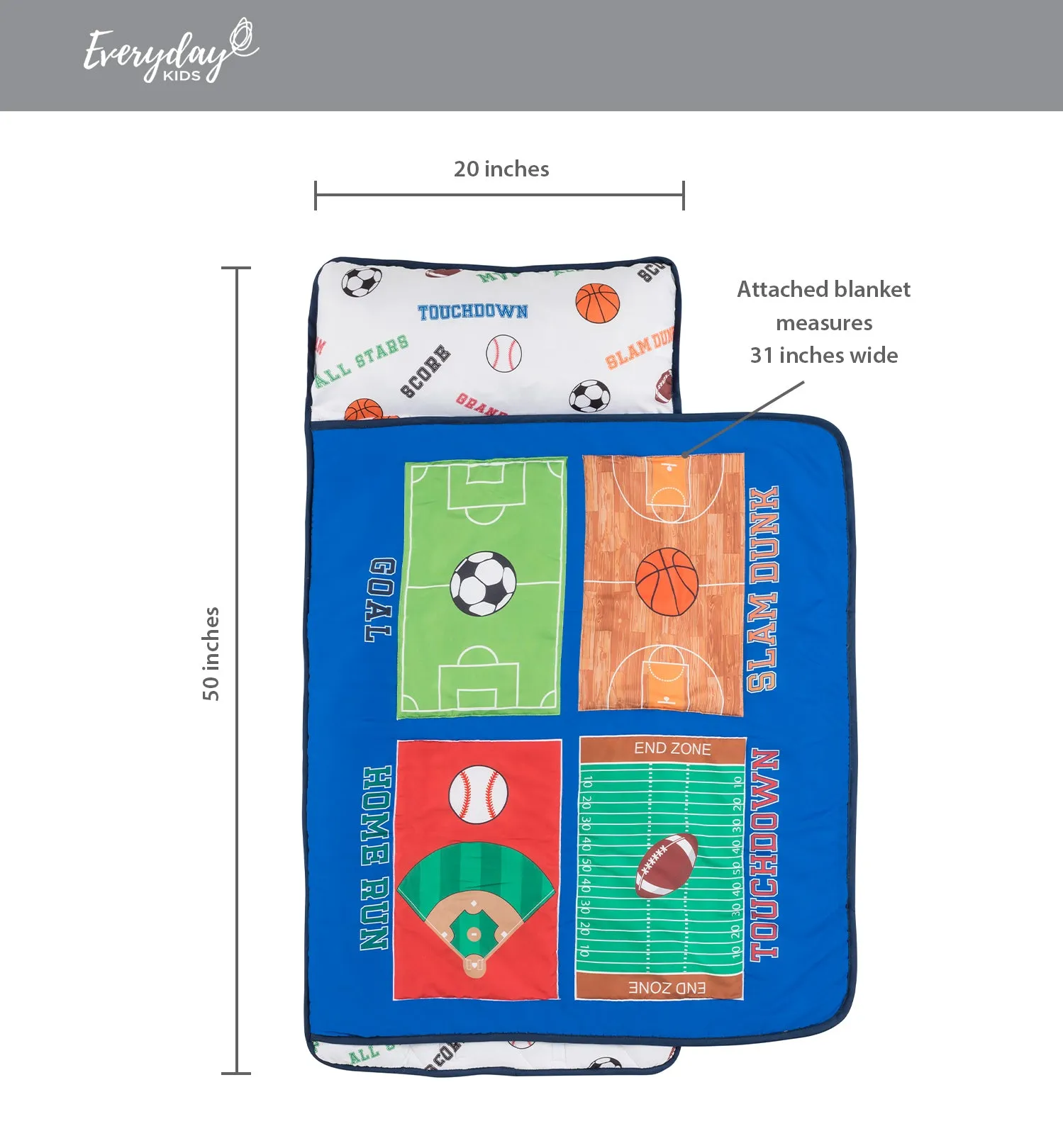 Varsity Sports Toddler Nap Mat with Pillow